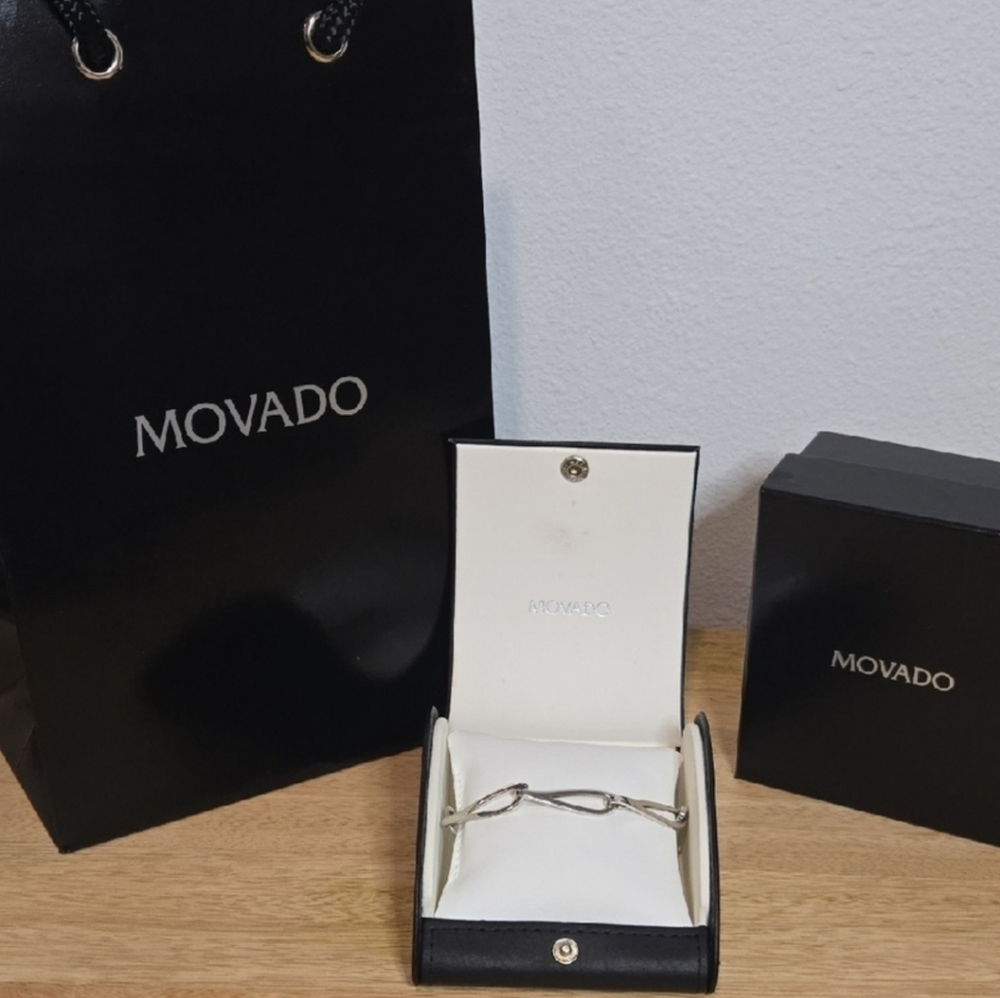 Movado Silver 925 Geometric Bracelet